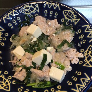 豆腐でカサ増し♪豚肉とニラの中華風あんかけ^_^